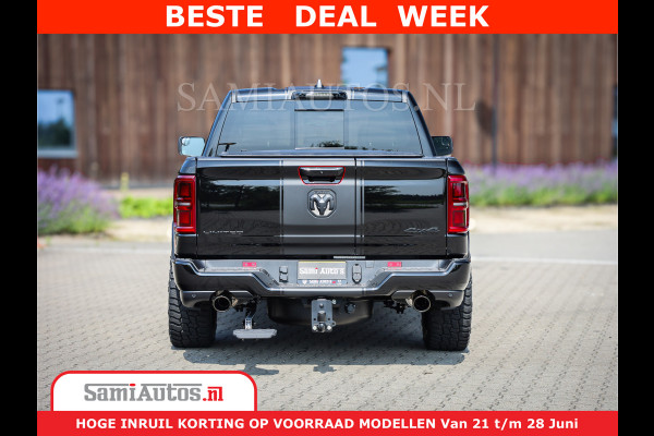 Dodge Ram 1500 Limited Night High Output 540HP 706Nm | Massage + Full Option | De Meest Luxe en Volle Pick-Up in zijn Klasse | Comfortabele Dubbele Cabine met Royale 5 Zitplaatsen | BPM vrij | Nu Leverbaar uit Voorraad | Voorraad Nr 2354 - 3380