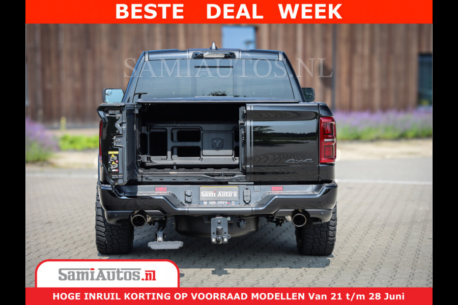 Dodge Ram 1500 Limited Night High Output 540HP 706Nm | Massage + Full Option | De Meest Luxe en Volle Pick-Up in zijn Klasse | Comfortabele Dubbele Cabine met Royale 5 Zitplaatsen | BPM vrij | Nu Leverbaar uit Voorraad | Voorraad Nr 2354 - 3380