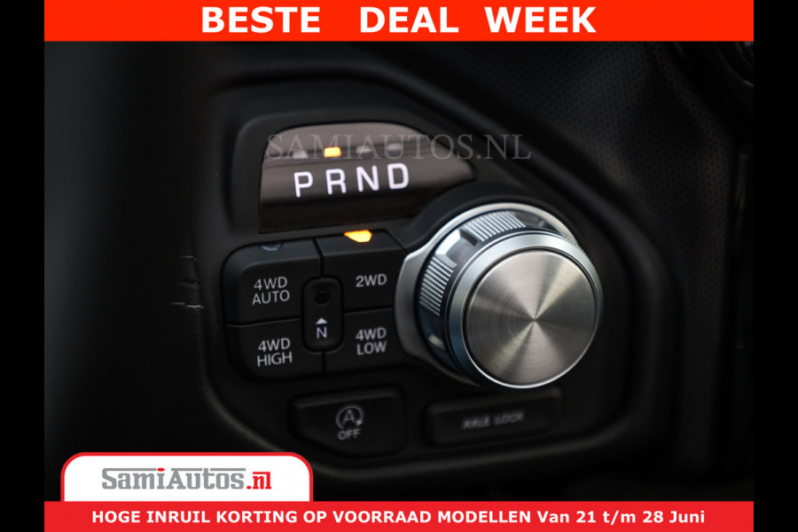 Dodge Ram 1500 Limited Night High Output 540HP 706Nm | Massage + Full Option | De Meest Luxe en Volle Pick-Up in zijn Klasse | Comfortabele Dubbele Cabine met Royale 5 Zitplaatsen | BPM vrij | Nu Leverbaar uit Voorraad | Voorraad Nr 2354 - 3380