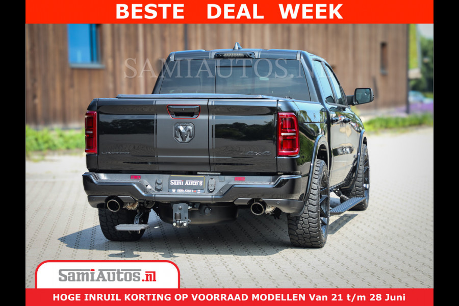 Dodge Ram 1500 Limited Night High Output 540HP 706Nm | Massage + Full Option | De Meest Luxe en Volle Pick-Up in zijn Klasse | Comfortabele Dubbele Cabine met Royale 5 Zitplaatsen | BPM vrij | Nu Leverbaar uit Voorraad | Voorraad Nr 2354 - 3380