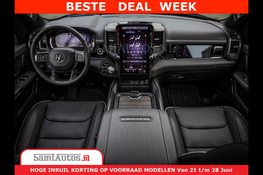 Dodge Ram 1500 Limited Night High Output 540HP 706Nm | Massage + Full Option | De Meest Luxe en Volle Pick-Up in zijn Klasse | Comfortabele Dubbele Cabine met Royale 5 Zitplaatsen | BPM vrij | Nu Leverbaar uit Voorraad | Voorraad Nr 2354 - 3380