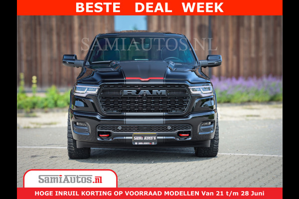 Dodge Ram 1500 Limited Night High Output 540HP 706Nm | Massage + Full Option | De Meest Luxe en Volle Pick-Up in zijn Klasse | Comfortabele Dubbele Cabine met Royale 5 Zitplaatsen | BPM vrij | Nu Leverbaar uit Voorraad | Voorraad Nr 2354 - 3380