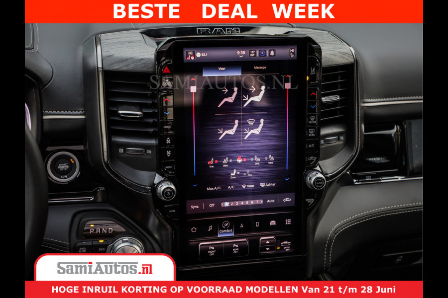 Dodge Ram 1500 Limited Night High Output 540HP 706Nm | Massage + Full Option | De Meest Luxe en Volle Pick-Up in zijn Klasse | Comfortabele Dubbele Cabine met Royale 5 Zitplaatsen | BPM vrij | Nu Leverbaar uit Voorraad | Voorraad Nr 2354 - 3380