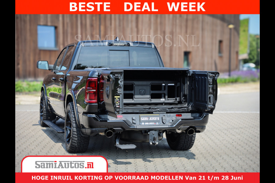 Dodge Ram 1500 Limited Night High Output 540HP 706Nm | Massage + Full Option | De Meest Luxe en Volle Pick-Up in zijn Klasse | Comfortabele Dubbele Cabine met Royale 5 Zitplaatsen | BPM vrij | Nu Leverbaar uit Voorraad | Voorraad Nr 2354 - 3380