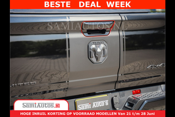 Dodge Ram 1500 Limited Night High Output 540HP 706Nm | Massage + Full Option | De Meest Luxe en Volle Pick-Up in zijn Klasse | Comfortabele Dubbele Cabine met Royale 5 Zitplaatsen | BPM vrij | Nu Leverbaar uit Voorraad | Voorraad Nr 2354 - 3380