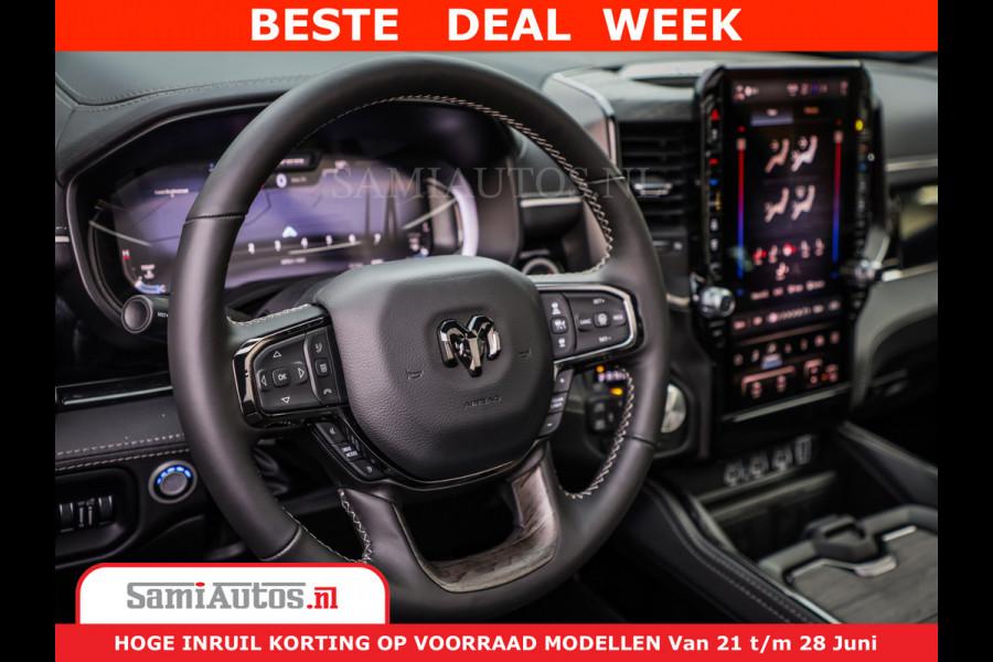 Dodge Ram 1500 Limited Night High Output 540HP 706Nm | Massage + Full Option | De Meest Luxe en Volle Pick-Up in zijn Klasse | Comfortabele Dubbele Cabine met Royale 5 Zitplaatsen | BPM vrij | Nu Leverbaar uit Voorraad | Voorraad Nr 2354 - 3380