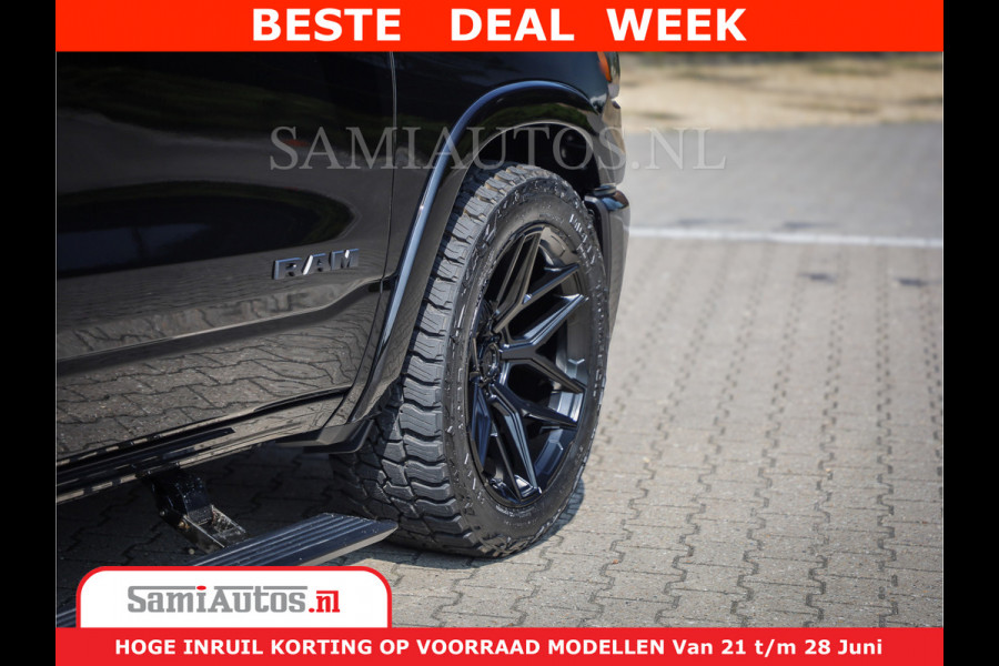 Dodge Ram 1500 Limited Night High Output 540HP 706Nm | Massage + Full Option | De Meest Luxe en Volle Pick-Up in zijn Klasse | Comfortabele Dubbele Cabine met Royale 5 Zitplaatsen | BPM vrij | Nu Leverbaar uit Voorraad | Voorraad Nr 2354 - 3380