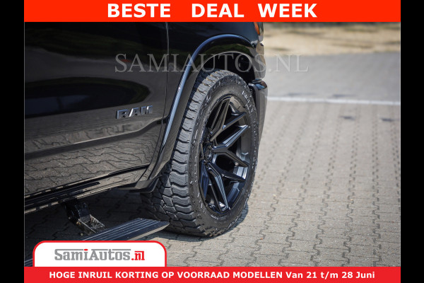 Dodge Ram 1500 Limited Night High Output 540HP 706Nm | Massage + Full Option | De Meest Luxe en Volle Pick-Up in zijn Klasse | Comfortabele Dubbele Cabine met Royale 5 Zitplaatsen | BPM vrij | Nu Leverbaar uit Voorraad | Voorraad Nr 2354 - 3380