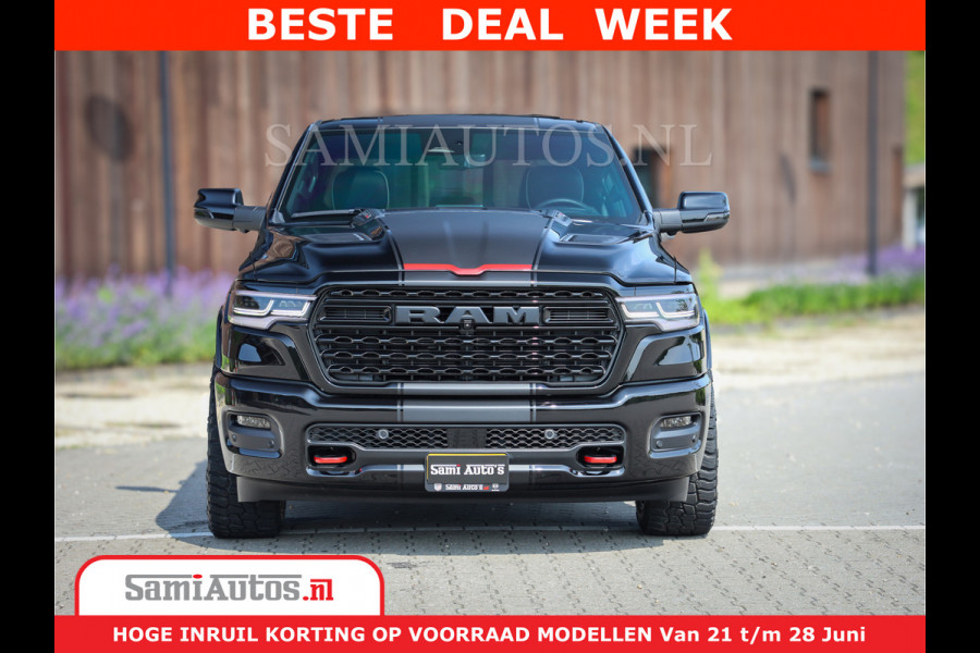 Dodge Ram 1500 Limited Night High Output 540HP 706Nm | Massage + Full Option | De Meest Luxe en Volle Pick-Up in zijn Klasse | Comfortabele Dubbele Cabine met Royale 5 Zitplaatsen | BPM vrij | Nu Leverbaar uit Voorraad | Voorraad Nr 2354 - 3380