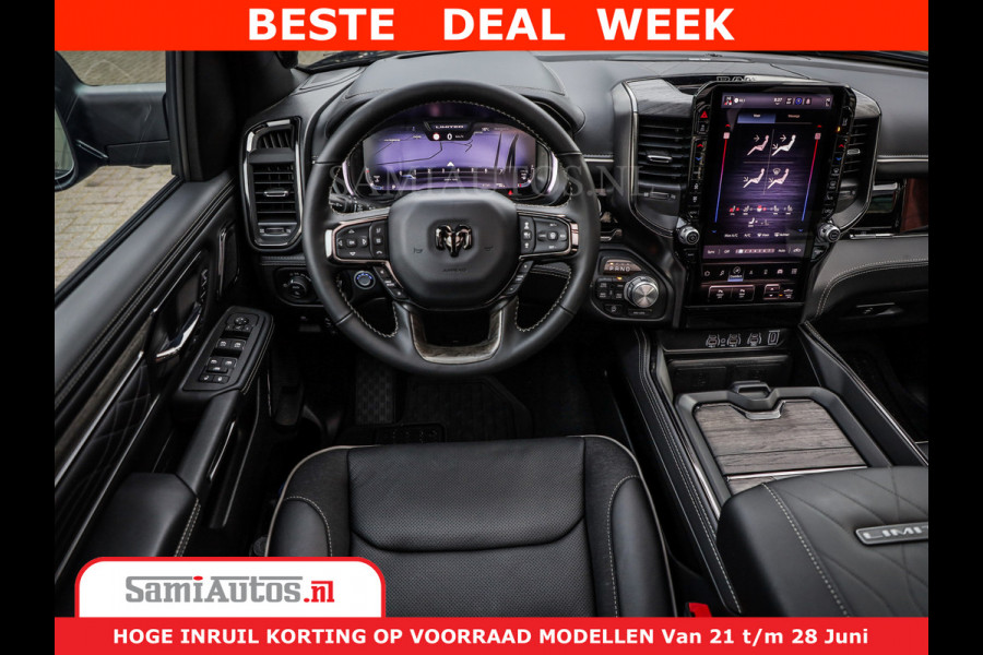 Dodge Ram 1500 Limited Night High Output 540HP 706Nm | Massage + Full Option | De Meest Luxe en Volle Pick-Up in zijn Klasse | Comfortabele Dubbele Cabine met Royale 5 Zitplaatsen | BPM vrij | Nu Leverbaar uit Voorraad | Voorraad Nr 2354 - 3380