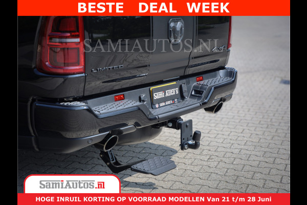 Dodge Ram 1500 Limited Night High Output 540HP 706Nm | Massage + Full Option | De Meest Luxe en Volle Pick-Up in zijn Klasse | Comfortabele Dubbele Cabine met Royale 5 Zitplaatsen | BPM vrij | Nu Leverbaar uit Voorraad | Voorraad Nr 2354 - 3380