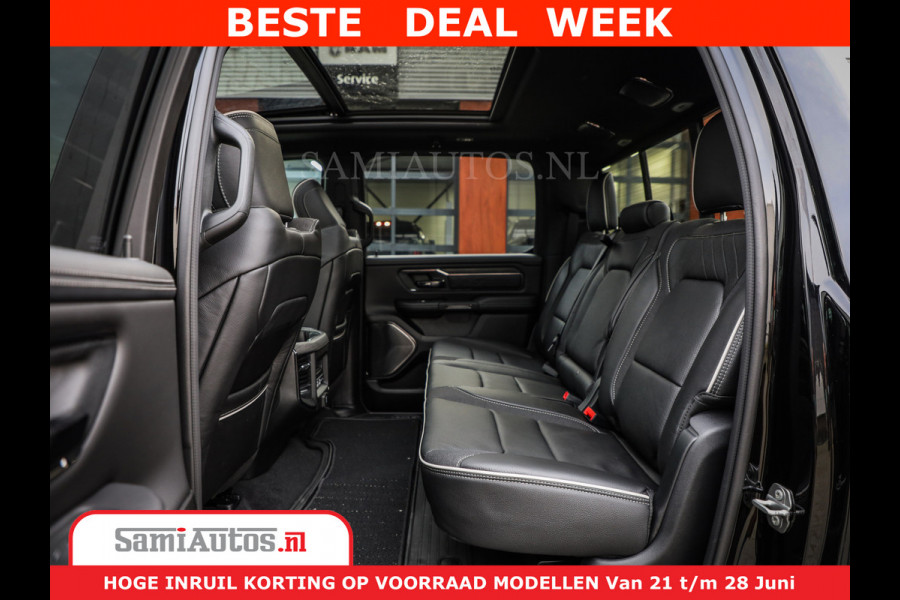 Dodge Ram 1500 Limited Night High Output 540HP 706Nm | Massage + Full Option | De Meest Luxe en Volle Pick-Up in zijn Klasse | Comfortabele Dubbele Cabine met Royale 5 Zitplaatsen | BPM vrij | Nu Leverbaar uit Voorraad | Voorraad Nr 2354 - 3380