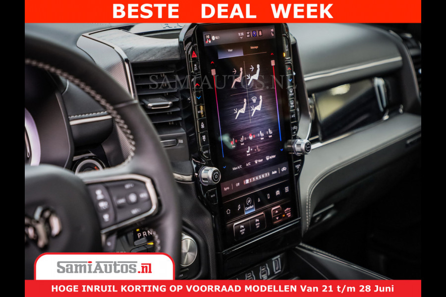 Dodge Ram 1500 Limited Night High Output 540HP 706Nm | Massage + Full Option | De Meest Luxe en Volle Pick-Up in zijn Klasse | Comfortabele Dubbele Cabine met Royale 5 Zitplaatsen | BPM vrij | Nu Leverbaar uit Voorraad | Voorraad Nr 2354 - 3380