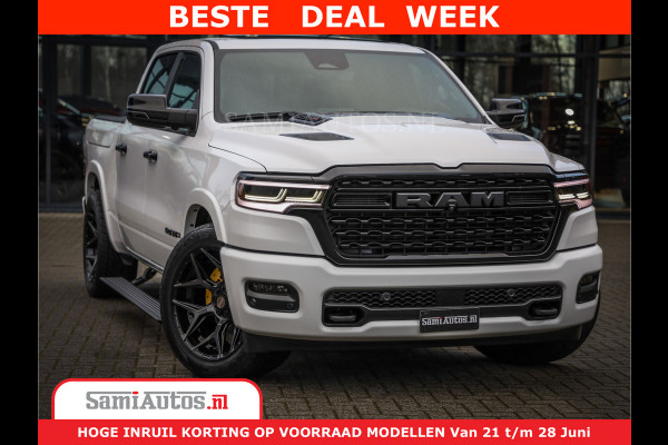 Dodge Ram 1500 1500 Limited Night High Output 540HP 706Nm | Massage + Full Option | De Meest Luxe en Volle Pick-Up in zijn Klasse | Comfortabele Dubbele Cabine met Royale 5 Zitplaatsen | BPM vrij | Nu Leverbaar uit Voorraad | Voorraad Nr 2351 - 7478