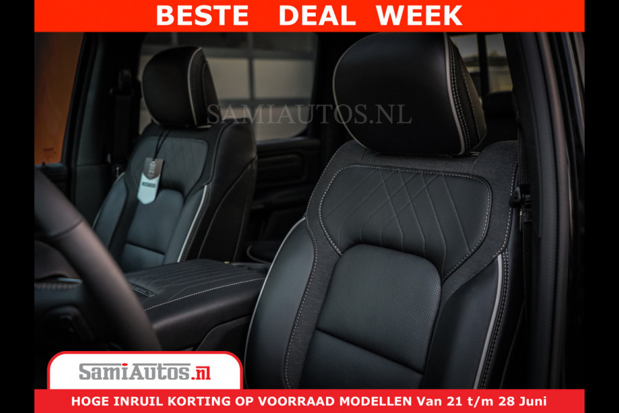 Dodge Ram 1500 1500 Limited Night High Output 540HP 706Nm | Massage + Full Option | De Meest Luxe en Volle Pick-Up in zijn Klasse | Comfortabele Dubbele Cabine met Royale 5 Zitplaatsen | BPM vrij | Nu Leverbaar uit Voorraad | Voorraad Nr 2351 - 7478