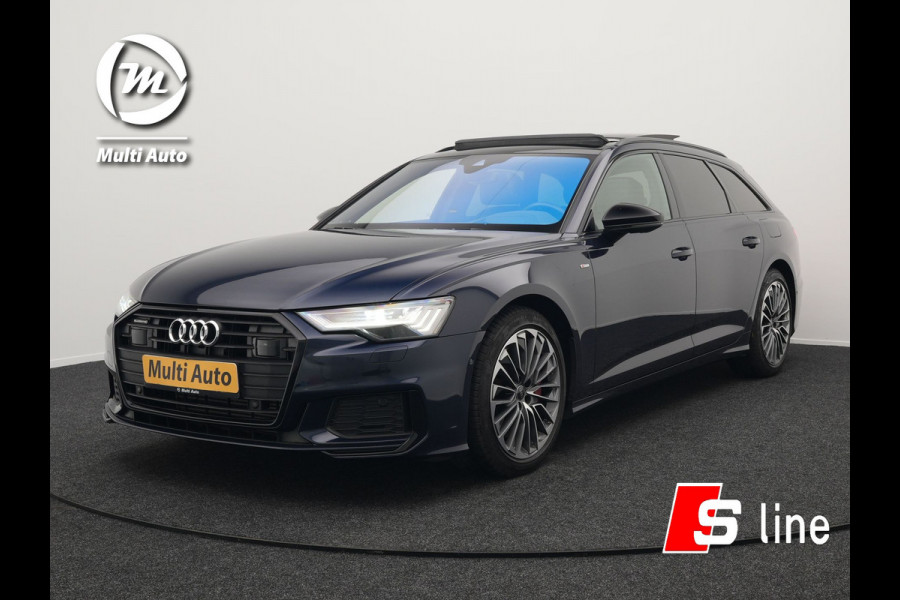 Audi A6 Avant 55 TFSI e Quattro S Line Plug In Hybrid 367pk PHEV | Panodak | Trekhaak af Fabriek | Adaptive Cruise | Head Up | Matrix LED | Lederen Sportstoelen Memory | Camera | Apple Carplay |