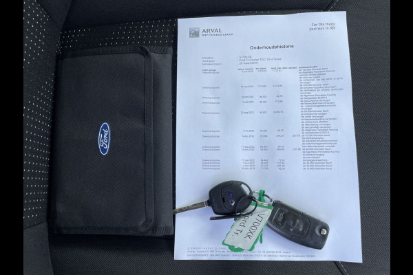 Ford Transit Courier 1.5 TDCI E6 Trend BPM Vrij! Lease €142 p/m, Airco, Navi, PDC, Schuifdeur, Volledig onderhoudshistorie aanwezig