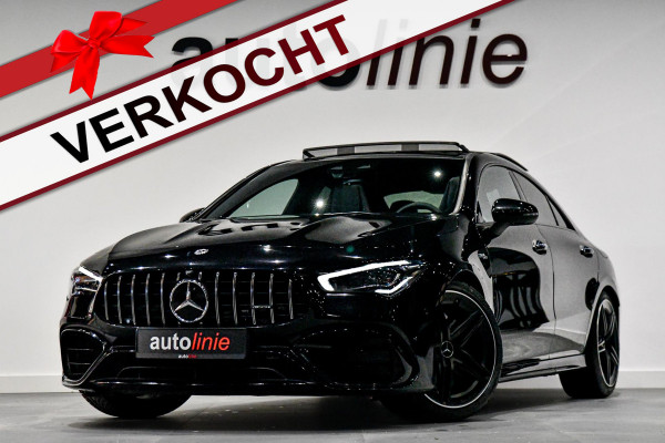 Mercedes-Benz CLA-Klasse AMG 45 S 4MATIC+. Schaal, Perf stuur, Pano, Koeling, Distro+, 360, Burm, Keyless, Btw, Dodeh, Multib!