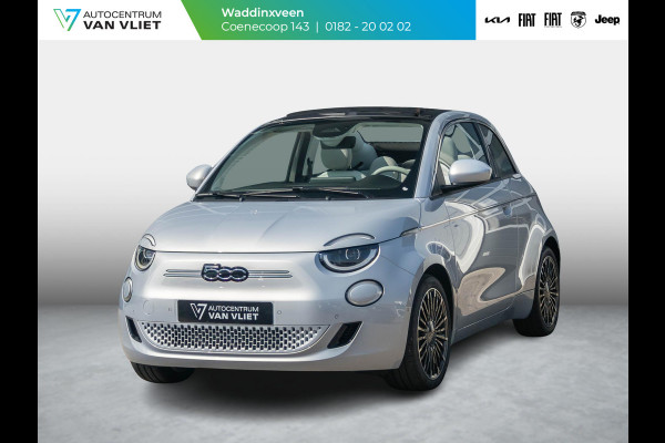 Fiat 500E Cabrio La Prima 42 kWh | Clima | Cruise | Leder | 17" | Priv Glass | Winter Pack | JBL Sound | BSM | Apple Carplay
