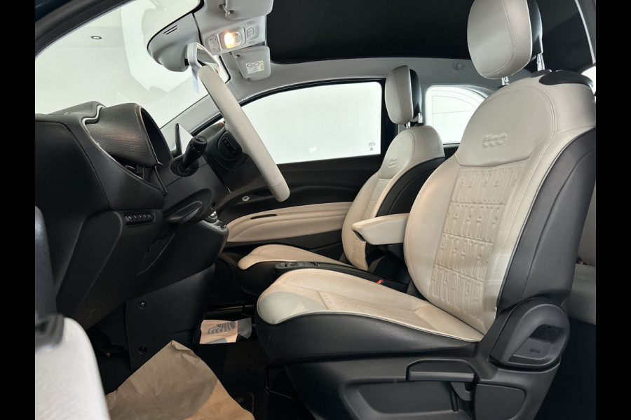 Fiat 500C La Prima 42 kWh | Lederen bekleding | Parkeercamera | Stoelverwarming | Soh (batterijcheck) 91,1 %