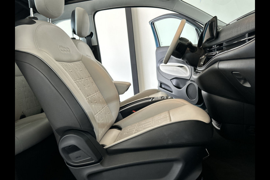 Fiat 500C La Prima 42 kWh | Lederen bekleding | Parkeercamera | Stoelverwarming | Soh (batterijcheck) 91,1 %