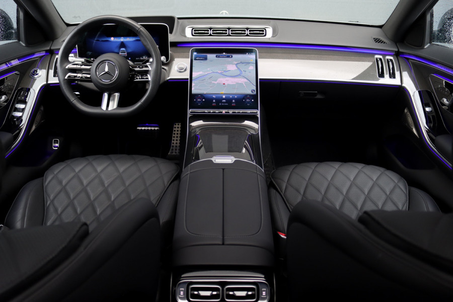 Mercedes-Benz S-Klasse 580 e 4MATIC Lang AMG Line | Airmatic | Chauffeurspakket | Achterasbesturing | Augmented HUD | Distronic+ | Burmester | Exclusief Nappa Leder | 3D-Display | Vlakkenverwarming |
