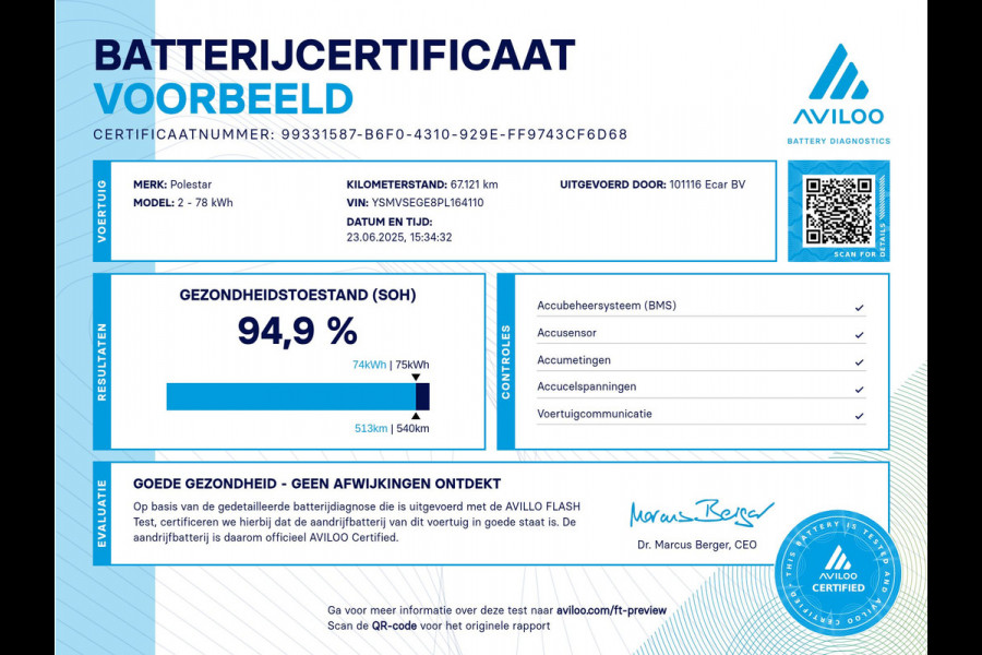 Polestar 2 Long Range Single Motor 78 kWh | Voorstoelen verwarmd | Uitwijk assistent | Rijstrooksensor met correctie | Soh (batterijcheck) 94,9 %
