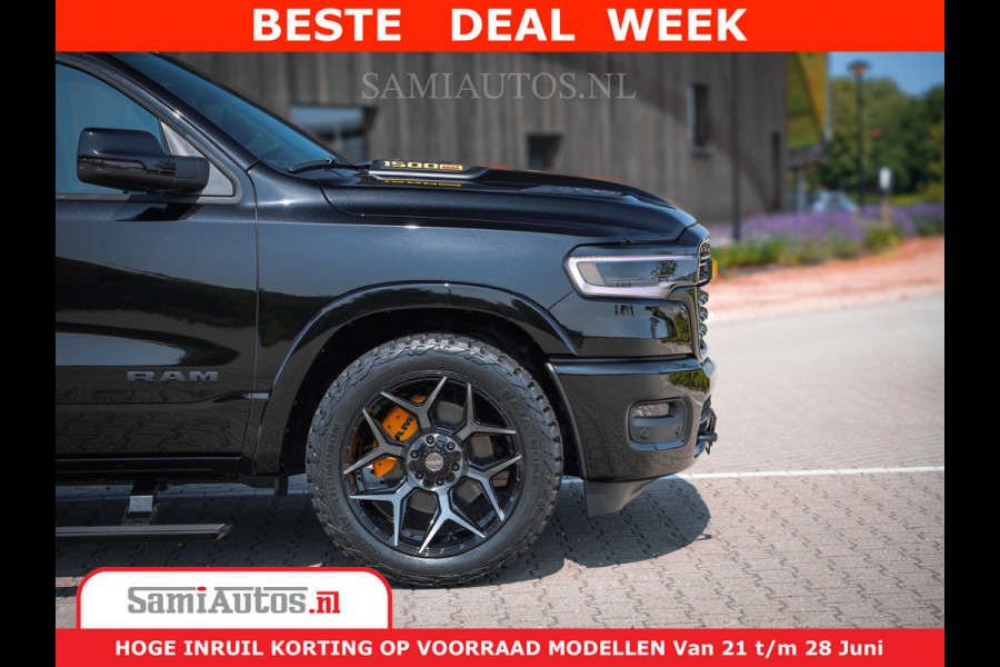 Dodge Ram 1500 Limited Night H.O 540HP 706Nm | Massage + Full Option | De Meest Luxe en Volle Pick-Up in zijn Klasse | Comfortabele Dubbele Cabine met Royale 5 Zitplaatsen | BPM vrij | Nu Leverbaar uit Voorraad | Voorraad Nr 2323 - 5168