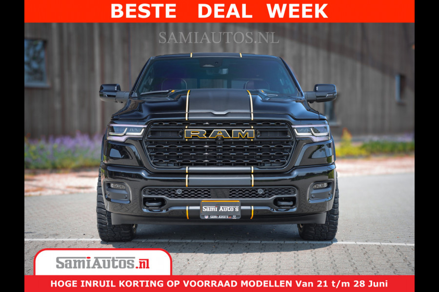 Dodge Ram 1500 Limited Night H.O 540HP 706Nm | Massage + Full Option | De Meest Luxe en Volle Pick-Up in zijn Klasse | Comfortabele Dubbele Cabine met Royale 5 Zitplaatsen | BPM vrij | Nu Leverbaar uit Voorraad | Voorraad Nr 2323 - 5168