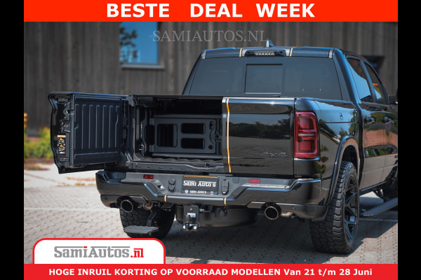 Dodge Ram 1500 Limited Night H.O 540HP 706Nm | Massage + Full Option | De Meest Luxe en Volle Pick-Up in zijn Klasse | Comfortabele Dubbele Cabine met Royale 5 Zitplaatsen | BPM vrij | Nu Leverbaar uit Voorraad | Voorraad Nr 2323 - 5168