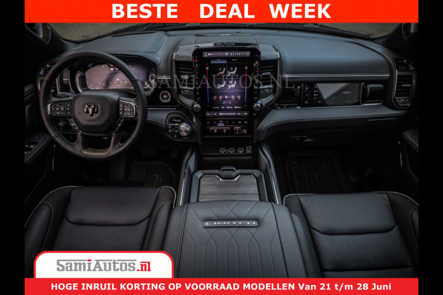 Dodge Ram 1500 Limited Night H.O 540HP 706Nm | Massage + Full Option | De Meest Luxe en Volle Pick-Up in zijn Klasse | Comfortabele Dubbele Cabine met Royale 5 Zitplaatsen | BPM vrij | Nu Leverbaar uit Voorraad | Voorraad Nr 2323 - 5168