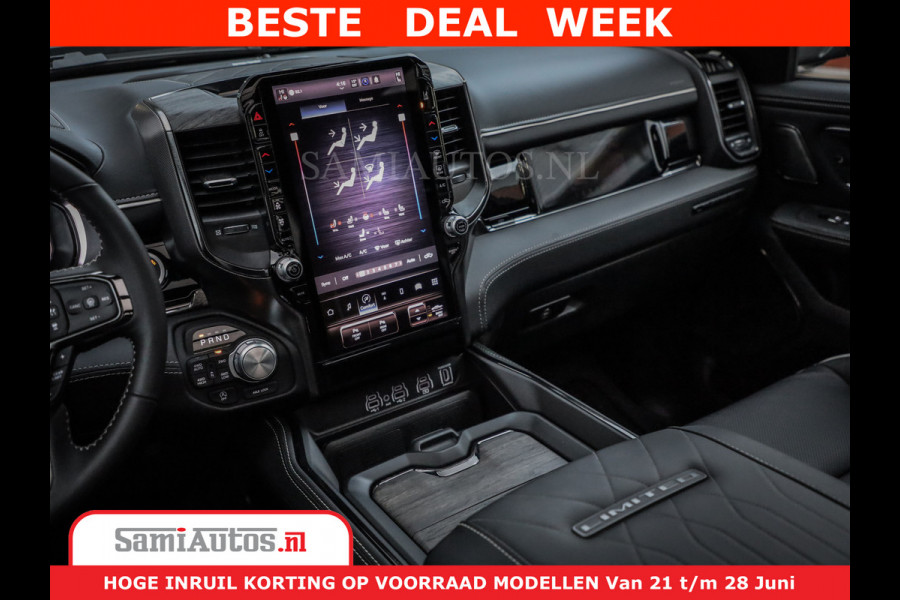 Dodge Ram 1500 Limited Night H.O 540HP 706Nm | Massage + Full Option | De Meest Luxe en Volle Pick-Up in zijn Klasse | Comfortabele Dubbele Cabine met Royale 5 Zitplaatsen | BPM vrij | Nu Leverbaar uit Voorraad | Voorraad Nr 2323 - 5168