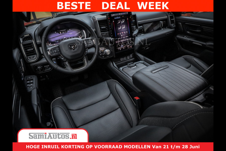 Dodge Ram 1500 Limited Night H.O 540HP 706Nm | Massage + Full Option | De Meest Luxe en Volle Pick-Up in zijn Klasse | Comfortabele Dubbele Cabine met Royale 5 Zitplaatsen | BPM vrij | Nu Leverbaar uit Voorraad | Voorraad Nr 2323 - 5168