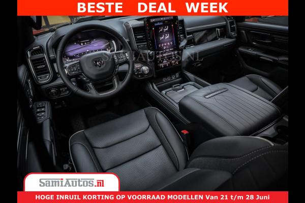 Dodge Ram 1500 Limited Night H.O 540HP 706Nm | Massage + Full Option | De Meest Luxe en Volle Pick-Up in zijn Klasse | Comfortabele Dubbele Cabine met Royale 5 Zitplaatsen | BPM vrij | Nu Leverbaar uit Voorraad | Voorraad Nr 2323 - 5168