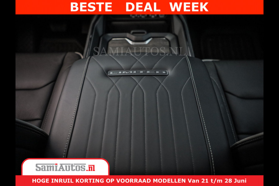 Dodge Ram 1500 Limited Night H.O 540HP 706Nm | Massage + Full Option | De Meest Luxe en Volle Pick-Up in zijn Klasse | Comfortabele Dubbele Cabine met Royale 5 Zitplaatsen | BPM vrij | Nu Leverbaar uit Voorraad | Voorraad Nr 2323 - 5168