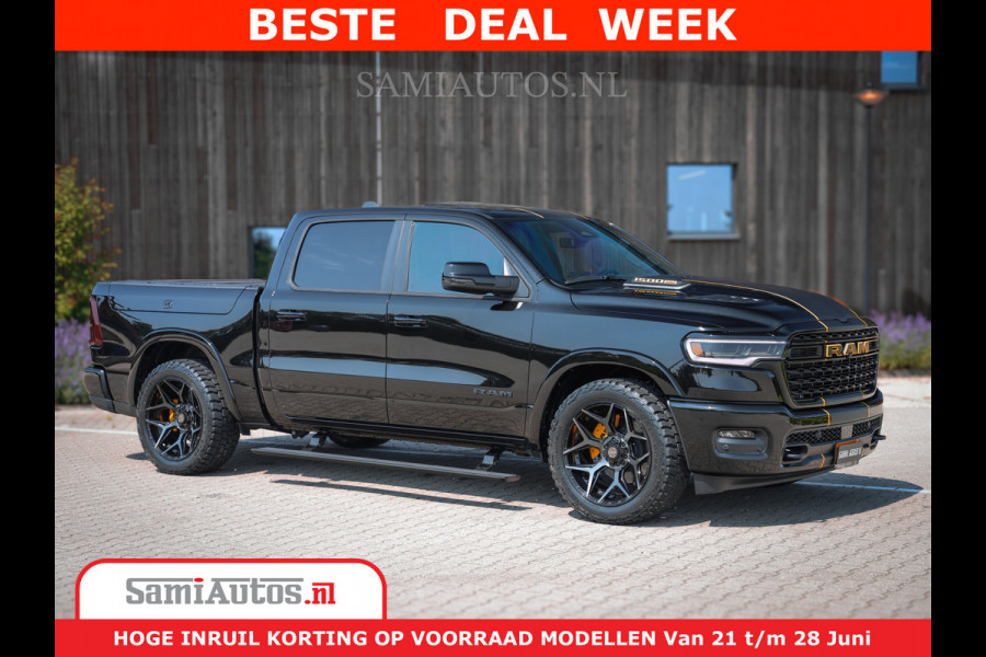 Dodge Ram 1500 Limited Night H.O 540HP 706Nm | Massage + Full Option | De Meest Luxe en Volle Pick-Up in zijn Klasse | Comfortabele Dubbele Cabine met Royale 5 Zitplaatsen | BPM vrij | Nu Leverbaar uit Voorraad | Voorraad Nr 2323 - 5168