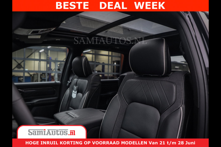 Dodge Ram 1500 Limited Night H.O 540HP 706Nm | Massage + Full Option | De Meest Luxe en Volle Pick-Up in zijn Klasse | Comfortabele Dubbele Cabine met Royale 5 Zitplaatsen | BPM vrij | Nu Leverbaar uit Voorraad | Voorraad Nr 2323 - 5168