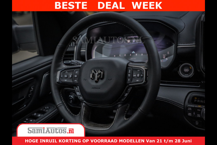 Dodge Ram 1500 Limited Night H.O 540HP 706Nm | Massage + Full Option | De Meest Luxe en Volle Pick-Up in zijn Klasse | Comfortabele Dubbele Cabine met Royale 5 Zitplaatsen | BPM vrij | Nu Leverbaar uit Voorraad | Voorraad Nr 2323 - 5168