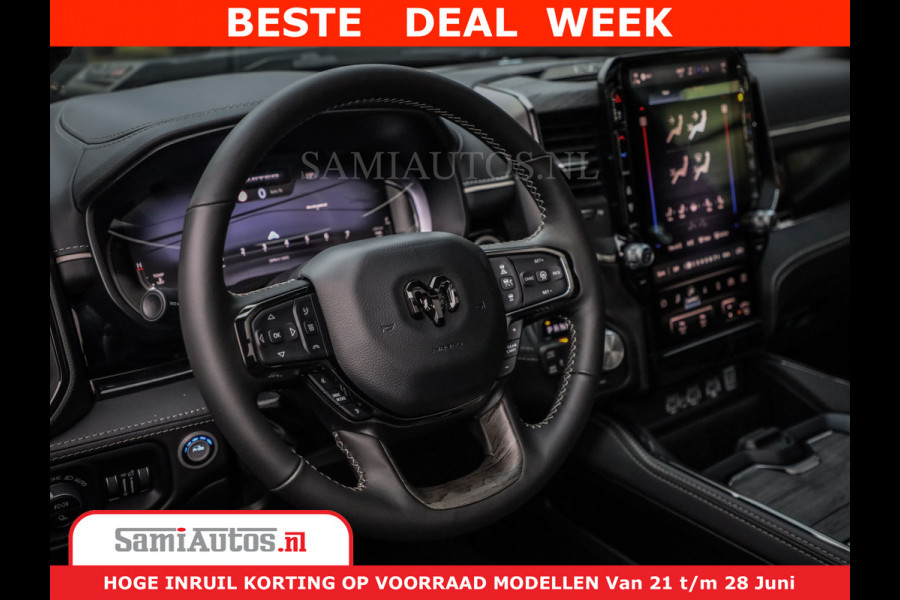 Dodge Ram 1500 Limited Night H.O 540HP 706Nm | Massage + Full Option | De Meest Luxe en Volle Pick-Up in zijn Klasse | Comfortabele Dubbele Cabine met Royale 5 Zitplaatsen | BPM vrij | Nu Leverbaar uit Voorraad | Voorraad Nr 2323 - 5168