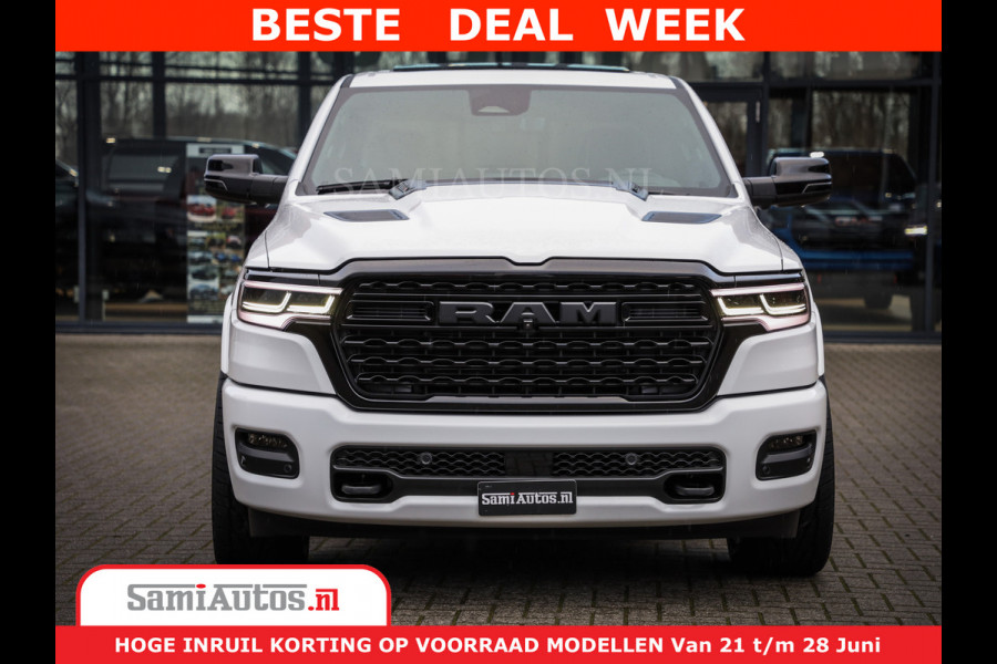 Dodge Ram 1500 1500 Limited Night H.O 540HP 706Nm | Massage + Full Option | De Meest Luxe en Volle Pick-Up in zijn Klasse | Comfortabele Dubbele Cabine met Royale 5 Zitplaatsen | BPM vrij | Nu Leverbaar uit Voorraad | Voorraad Nr 2298 - 7479