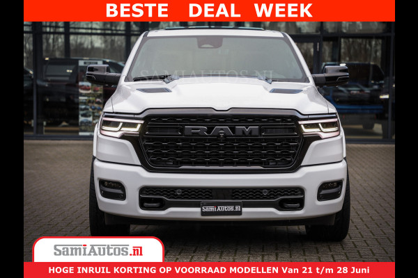 Dodge Ram 1500 1500 Limited Night H.O 540HP 706Nm | Massage + Full Option | De Meest Luxe en Volle Pick-Up in zijn Klasse | Comfortabele Dubbele Cabine met Royale 5 Zitplaatsen | BPM vrij | Nu Leverbaar uit Voorraad | Voorraad Nr 2298 - 7479