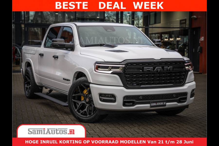 Dodge Ram 1500 1500 Limited Night H.O 540HP 706Nm | Massage + Full Option | De Meest Luxe en Volle Pick-Up in zijn Klasse | Comfortabele Dubbele Cabine met Royale 5 Zitplaatsen | BPM vrij | Nu Leverbaar uit Voorraad | Voorraad Nr 2298 - 7479