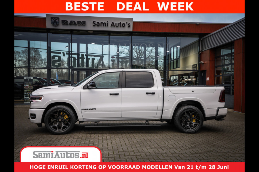 Dodge Ram 1500 1500 Limited Night H.O 540HP 706Nm | Massage + Full Option | De Meest Luxe en Volle Pick-Up in zijn Klasse | Comfortabele Dubbele Cabine met Royale 5 Zitplaatsen | BPM vrij | Nu Leverbaar uit Voorraad | Voorraad Nr 2298 - 7479