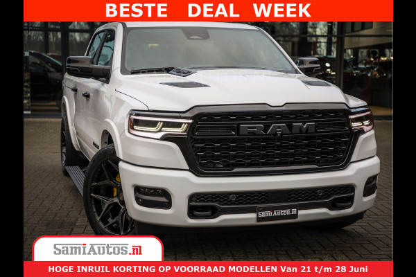 Dodge Ram 1500 1500 Limited Night H.O 540HP 706Nm | Massage + Full Option | De Meest Luxe en Volle Pick-Up in zijn Klasse | Comfortabele Dubbele Cabine met Royale 5 Zitplaatsen | BPM vrij | Nu Leverbaar uit Voorraad | Voorraad Nr 2298 - 7479