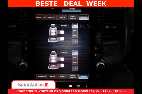 Dodge Ram 1500 1500 Limited Night H.O 540HP 706Nm | Massage + Full Option | De Meest Luxe en Volle Pick-Up in zijn Klasse | Comfortabele Dubbele Cabine met Royale 5 Zitplaatsen | BPM vrij | Nu Leverbaar uit Voorraad | Voorraad Nr 2298 - 7479