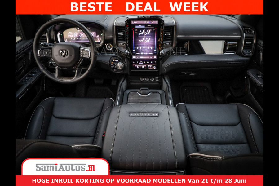 Dodge Ram 1500 1500 Limited Night H.O 540HP 706Nm | Massage + Full Option | De Meest Luxe en Volle Pick-Up in zijn Klasse | Comfortabele Dubbele Cabine met Royale 5 Zitplaatsen | BPM vrij | Nu Leverbaar uit Voorraad | Voorraad Nr 2298 - 7479