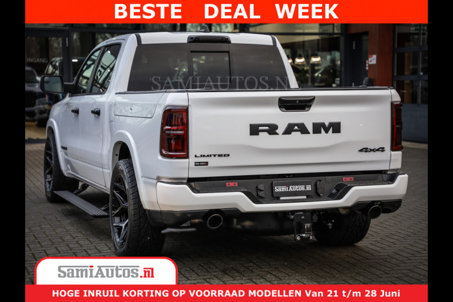 Dodge Ram 1500 1500 Limited Night H.O 540HP 706Nm | Massage + Full Option | De Meest Luxe en Volle Pick-Up in zijn Klasse | Comfortabele Dubbele Cabine met Royale 5 Zitplaatsen | BPM vrij | Nu Leverbaar uit Voorraad | Voorraad Nr 2298 - 7479