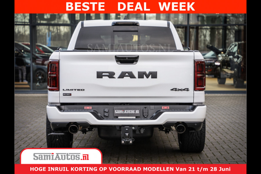 Dodge Ram 1500 1500 Limited Night H.O 540HP 706Nm | Massage + Full Option | De Meest Luxe en Volle Pick-Up in zijn Klasse | Comfortabele Dubbele Cabine met Royale 5 Zitplaatsen | BPM vrij | Nu Leverbaar uit Voorraad | Voorraad Nr 2298 - 7479