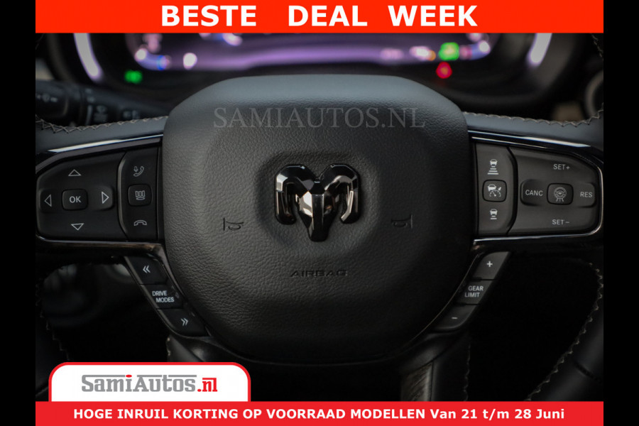 Dodge Ram 1500 1500 Limited Night H.O 540HP 706Nm | Massage + Full Option | De Meest Luxe en Volle Pick-Up in zijn Klasse | Comfortabele Dubbele Cabine met Royale 5 Zitplaatsen | BPM vrij | Nu Leverbaar uit Voorraad | Voorraad Nr 2298 - 7479