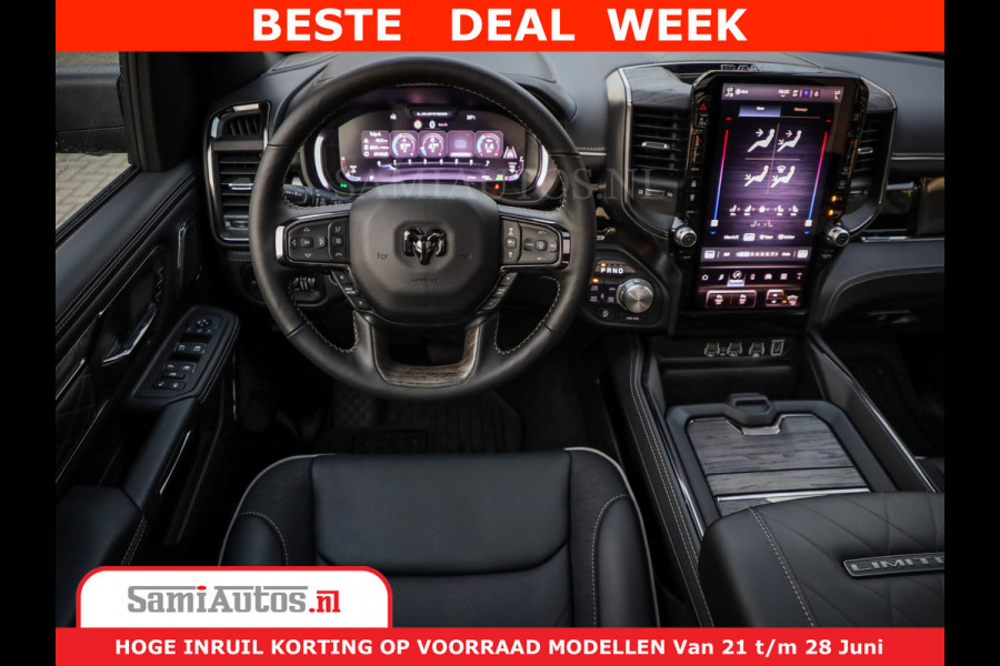 Dodge Ram 1500 1500 Limited Night H.O 540HP 706Nm | Massage + Full Option | De Meest Luxe en Volle Pick-Up in zijn Klasse | Comfortabele Dubbele Cabine met Royale 5 Zitplaatsen | BPM vrij | Nu Leverbaar uit Voorraad | Voorraad Nr 2298 - 7479